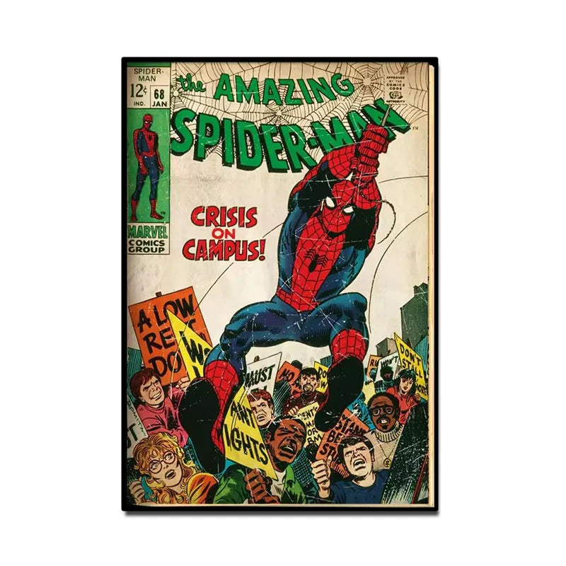Wall Art Spider Man Retro Comic Canvas Print | Marvoro