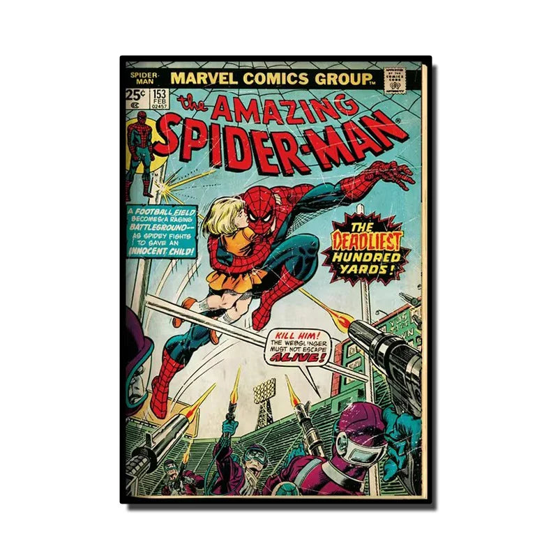 Wall Art Spider Man Retro Comic Canvas Print | Marvoro