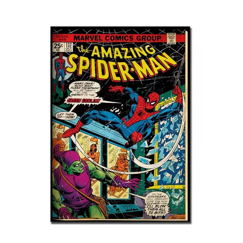 Wall Art Spider Man Retro Comic Canvas Print | Marvoro