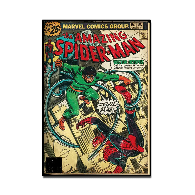 Wall Art Spider Man Retro Comic Canvas Print | Marvoro