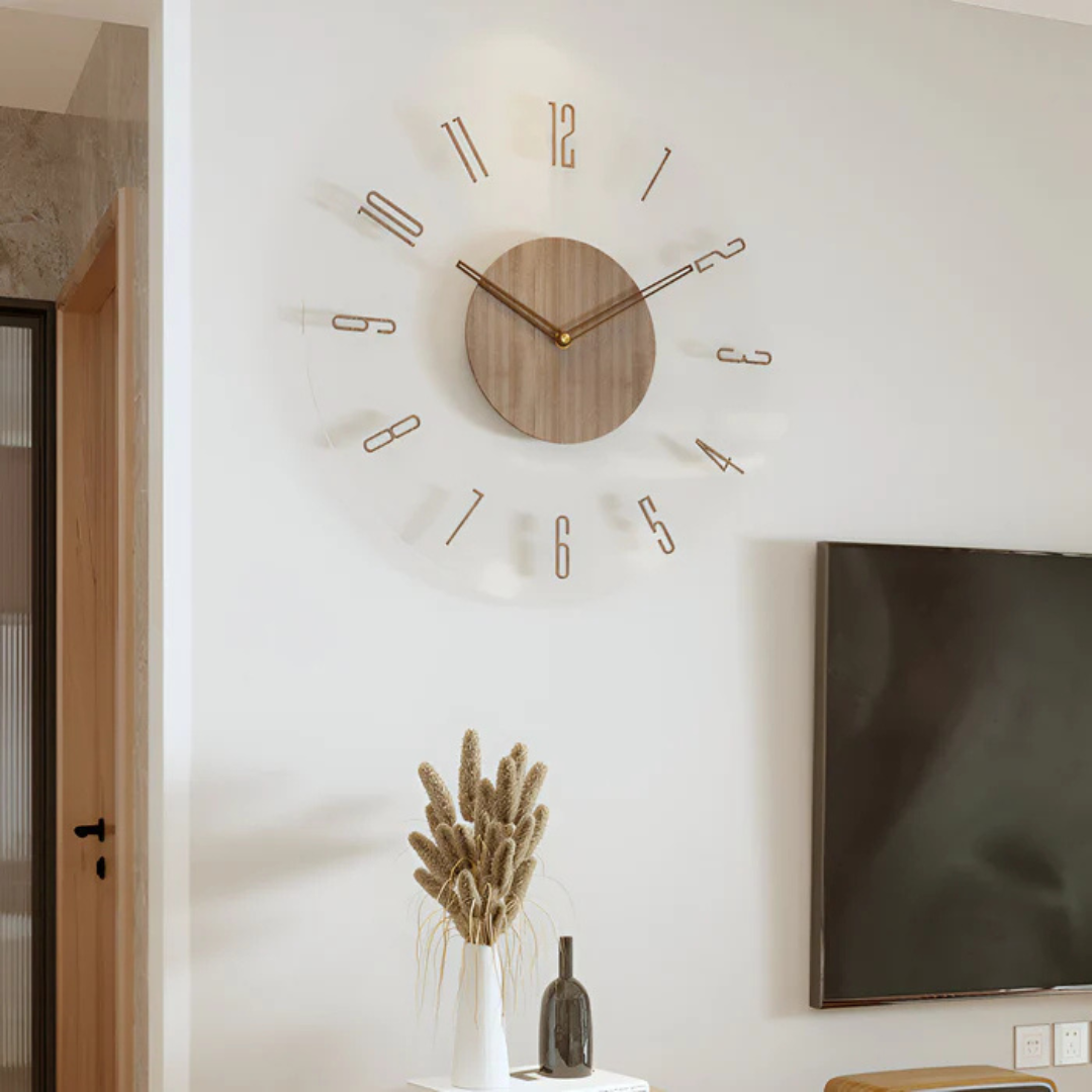 Wall Clock Acrylic and Wood Modern Design | Nockra