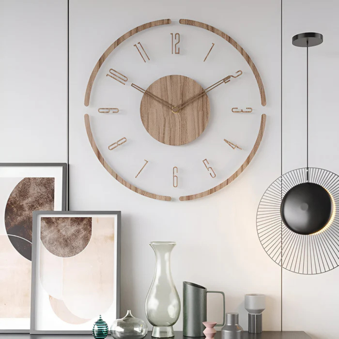 Wall Clock Acrylic and Wood Modern Design | Nockra