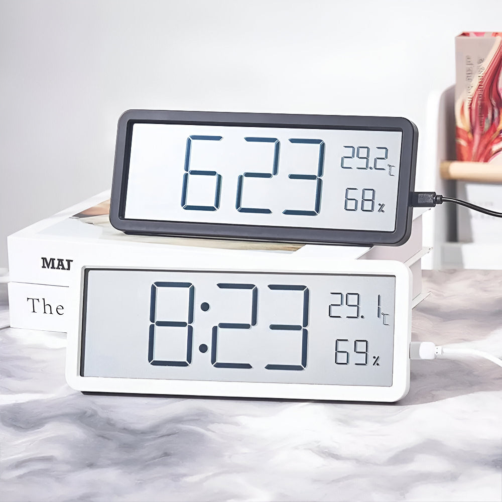 Wall Clock Digital LED with Temperature and Humidity | Ionera