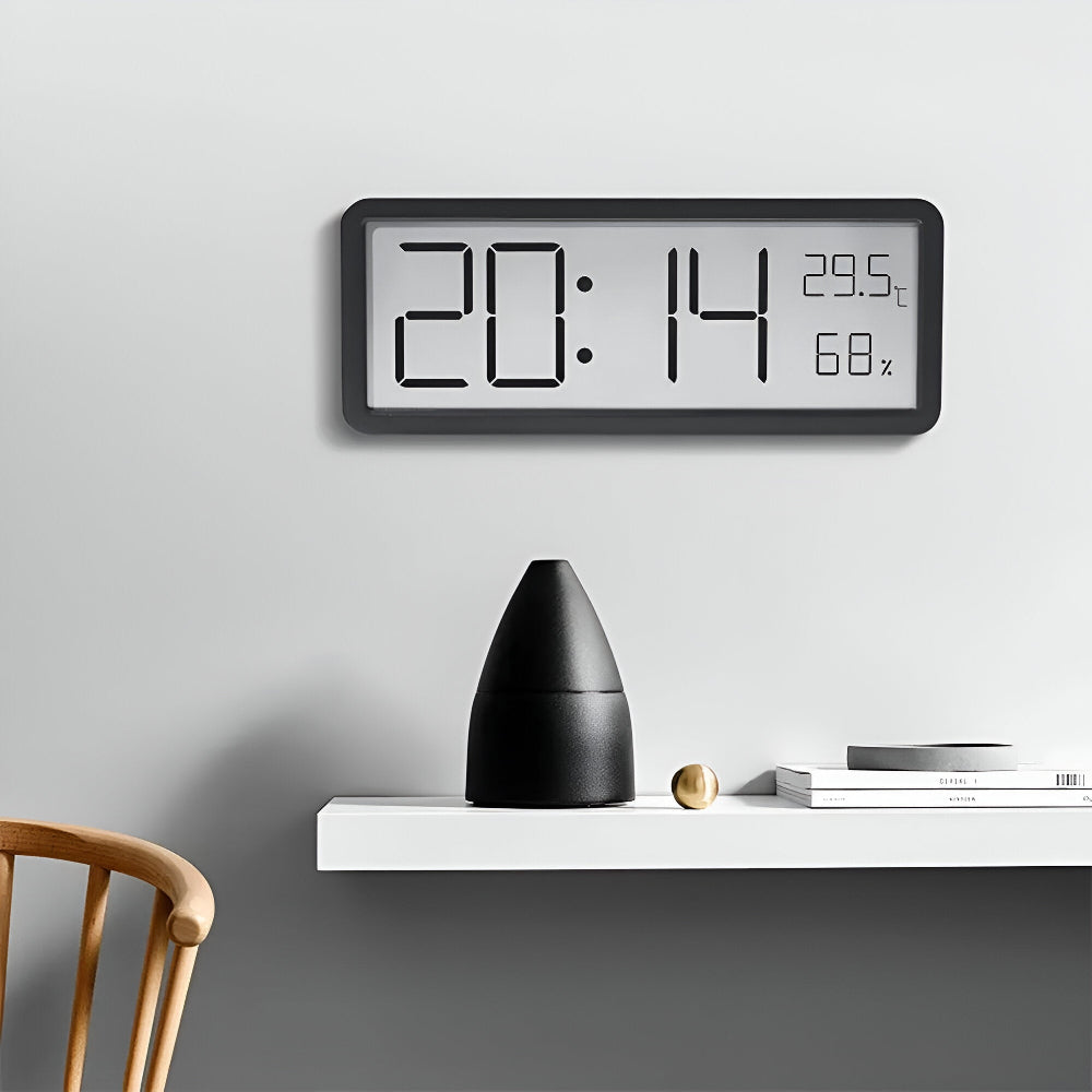 Wall Clock Digital LED with Temperature and Humidity | Ionera