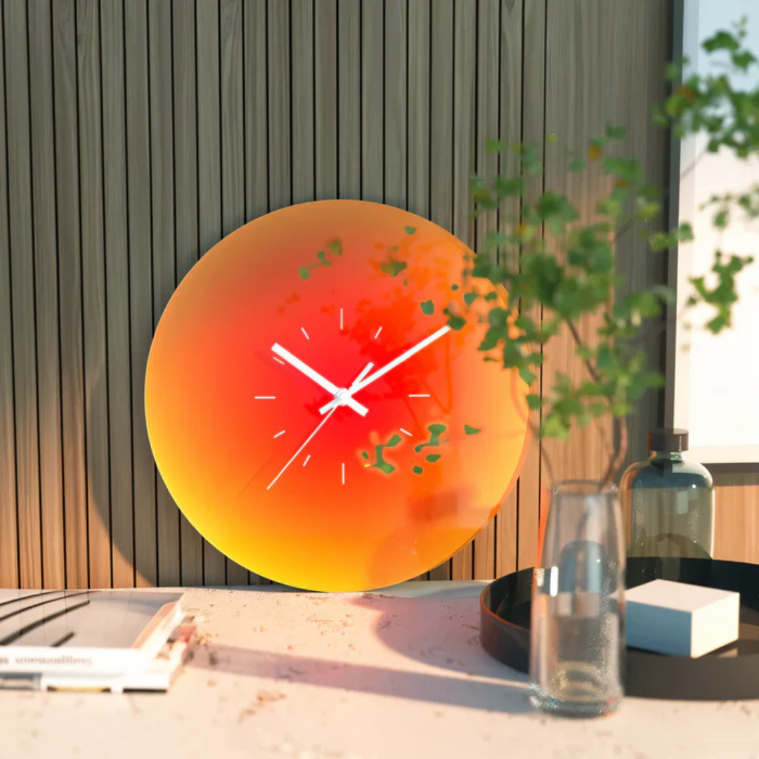 Wall Clock Glass Face Nordic Style | Sunelo