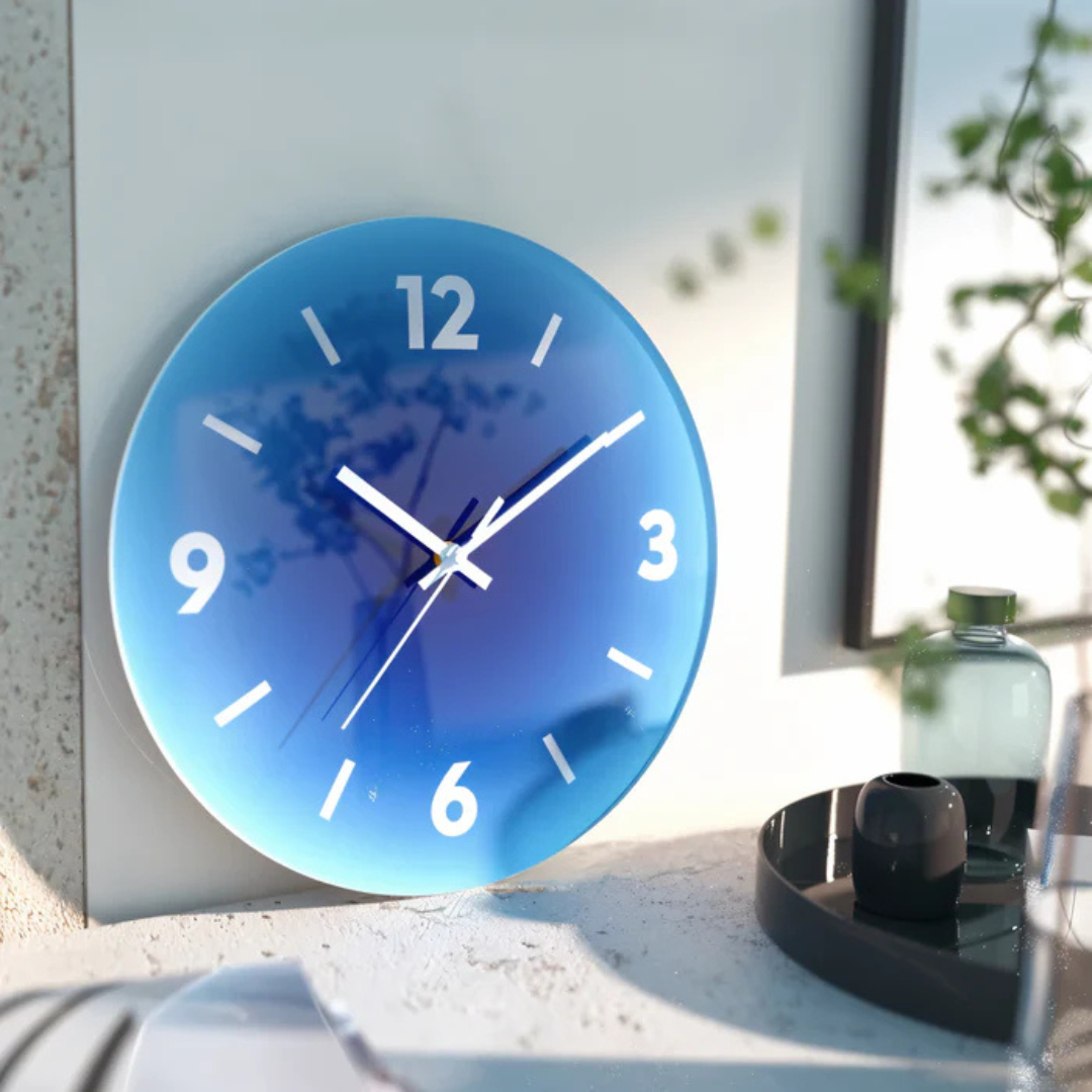 Wall Clock Glass Face Nordic Style | Sunelo