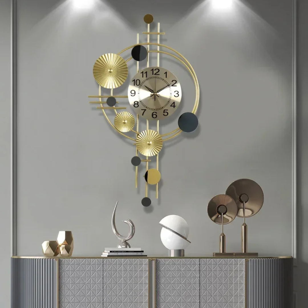 Wall Clock Metal Finish in Industrial Style | Nolira