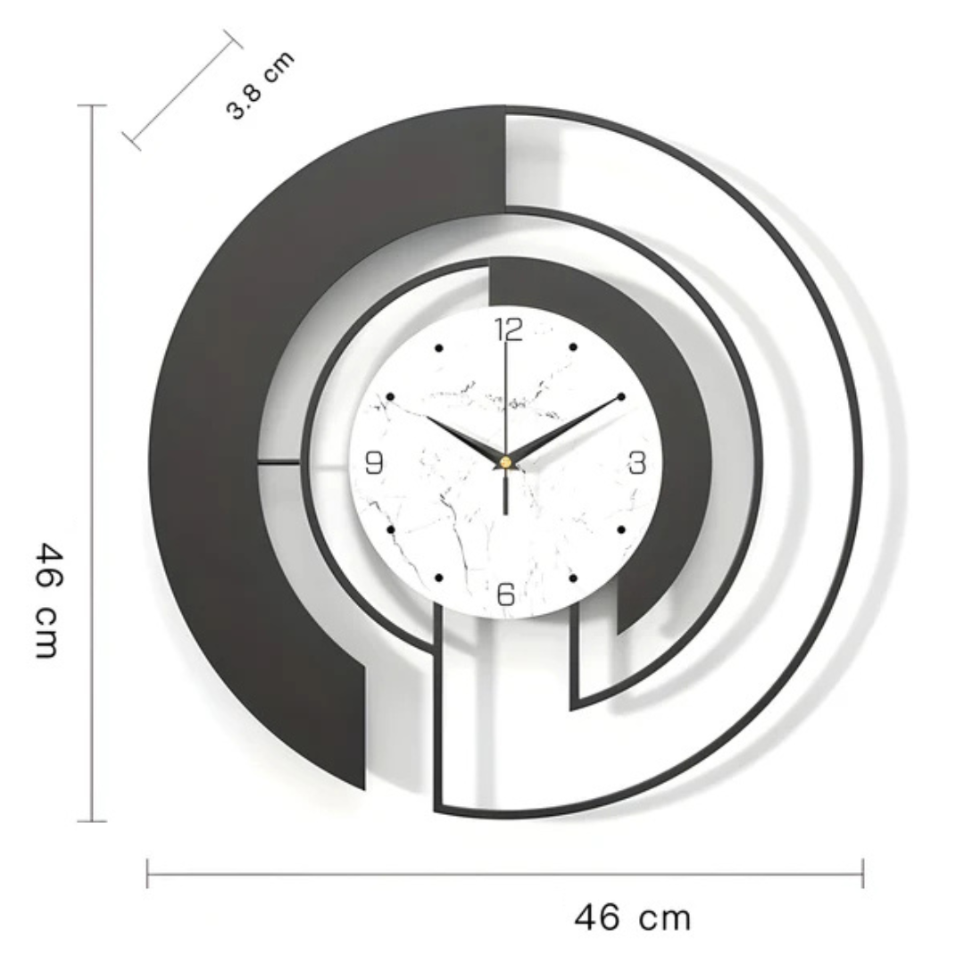 Wall Clock Minimalist Nordic Style Metal Design | Arceno