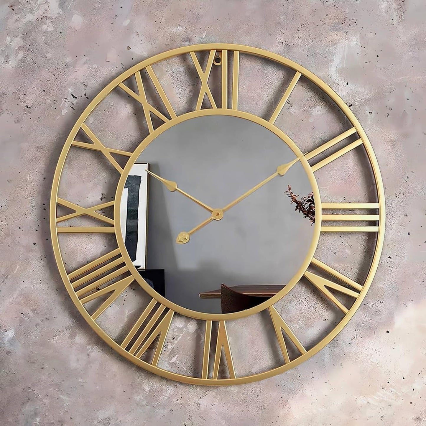 Wall Clock Mirror Metal with Industrial Design | Brivico