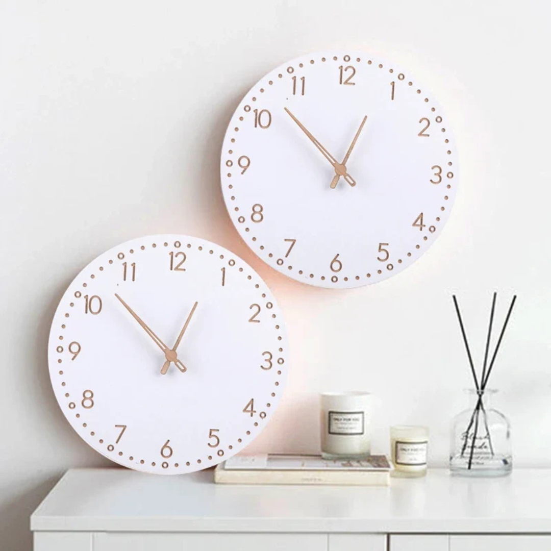 Wall Clock Wooden Finish Minimalist Style | Carmel
