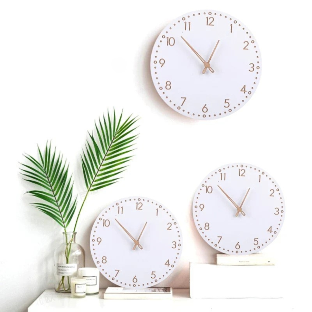 Wall Clock Wooden Finish Minimalist Style | Carmel