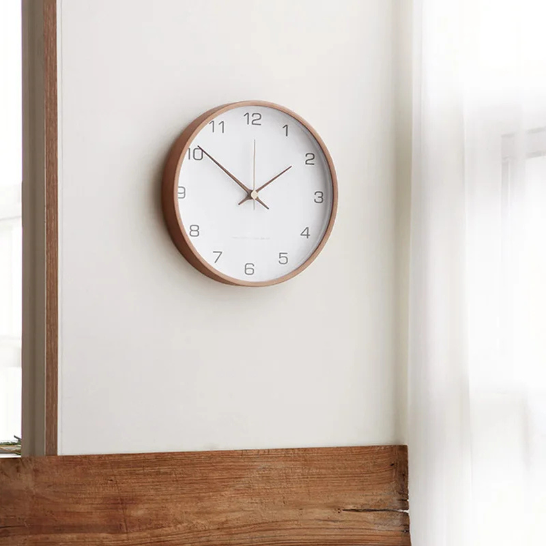 Wall Clock Wooden Nordic Design Silent Movement | Navira