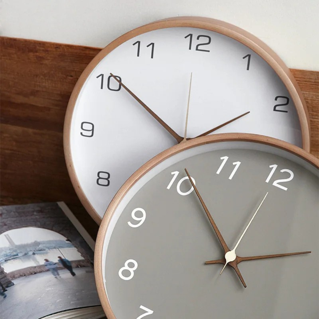 Wall Clock Wooden Nordic Design Silent Movement | Navira