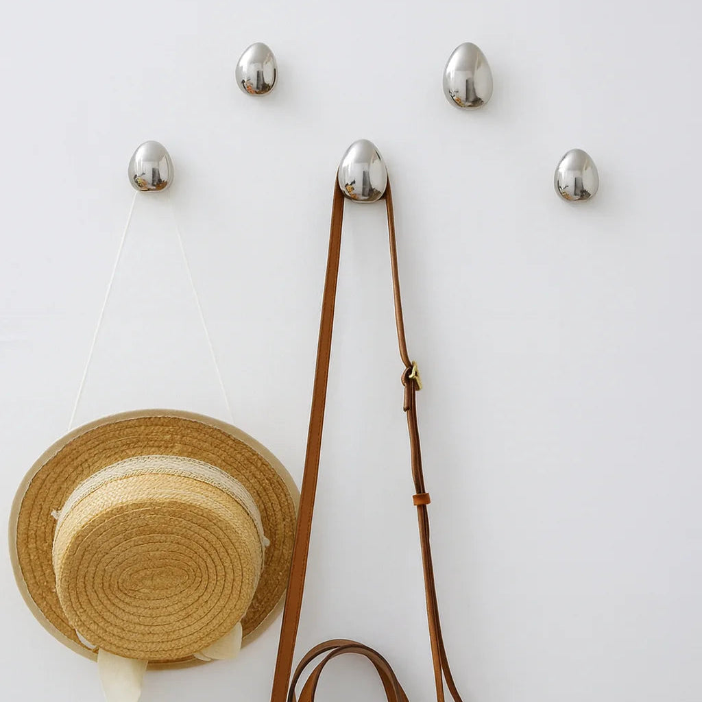 Wall Hooks Chrome Finish Minimalist Storage | Rainza