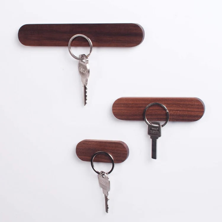 Wall Key Holder Magnetic Wood Minimalist Storage | Keyvoro