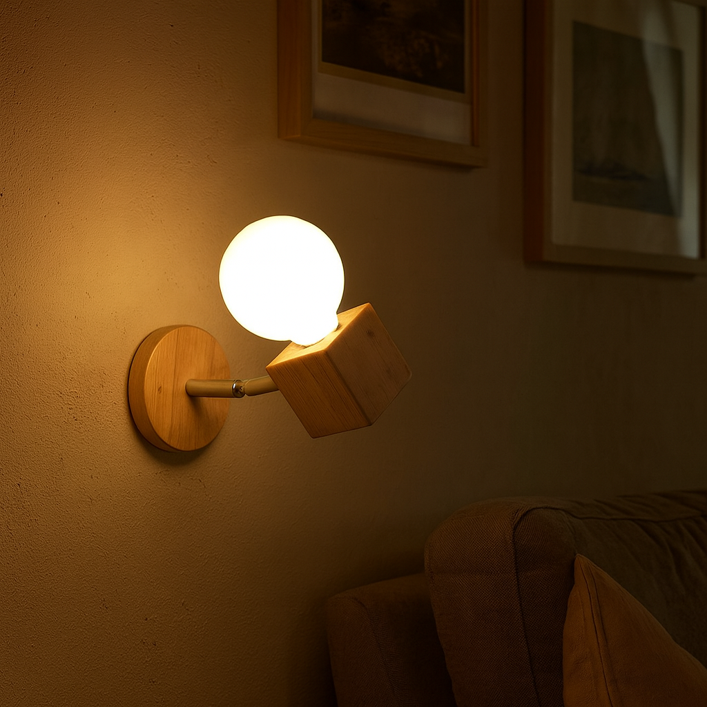 Wall Light Adjustable Oak Wood Scandinavian | Scandivo