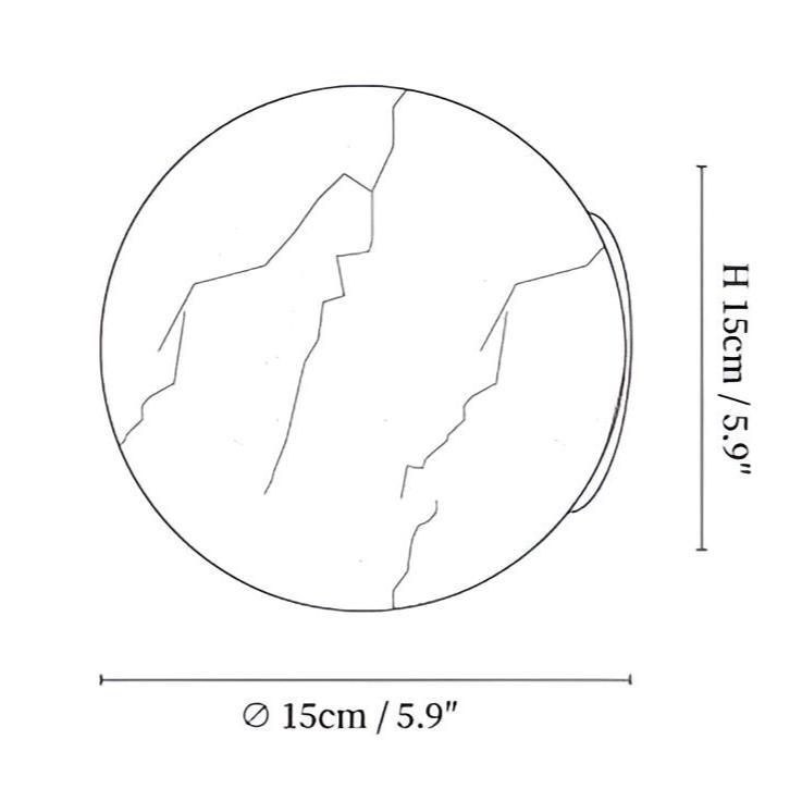 Wall Light Alabaster Globe in Japandi Style | Elvuna