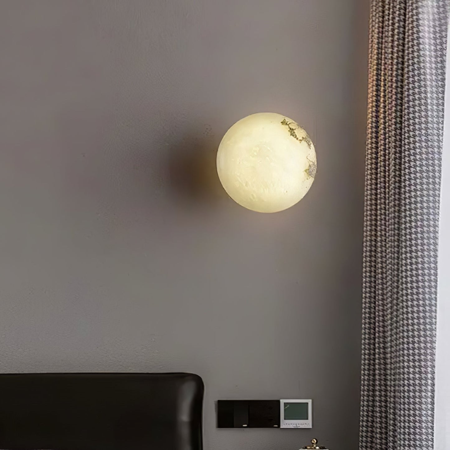 Wall Light Alabaster Globe in Japandi Style | Elvuna