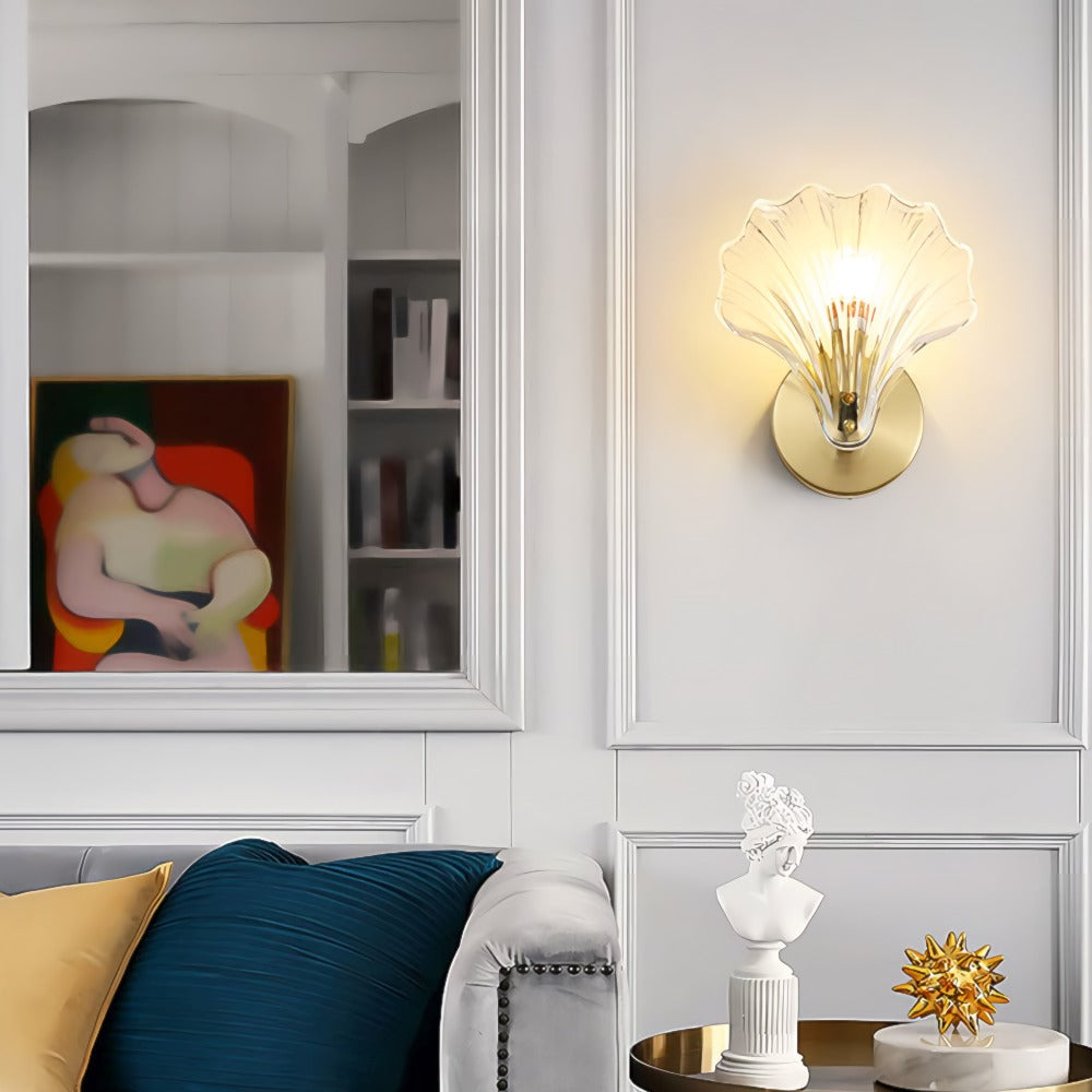 Wall Light Brass Glass Coastal Design | Merevor