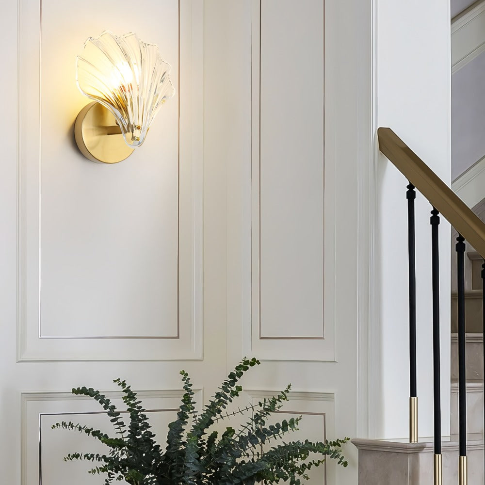 Wall Light Brass Glass Coastal Design | Merevor