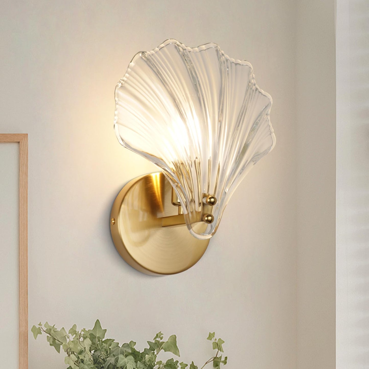 Wall Light Brass Glass Coastal Design | Merevor
