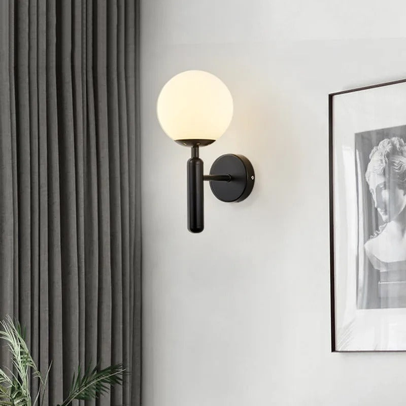 Wall Light Frosted Globe in Modern Minimalist Style | Lumevo