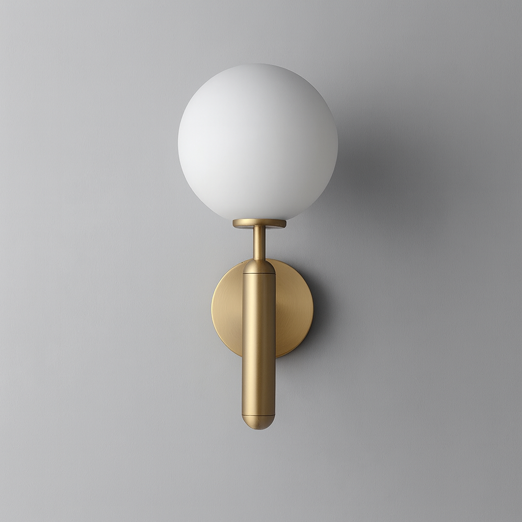 Wall Light Frosted Globe in Modern Minimalist Style | Lumevo