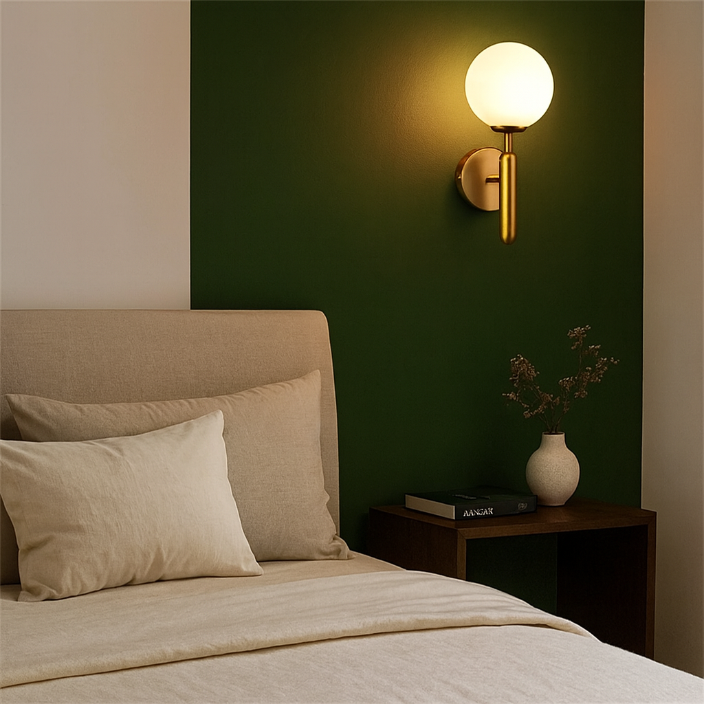 Wall Light Frosted Globe in Modern Minimalist Style | Lumevo