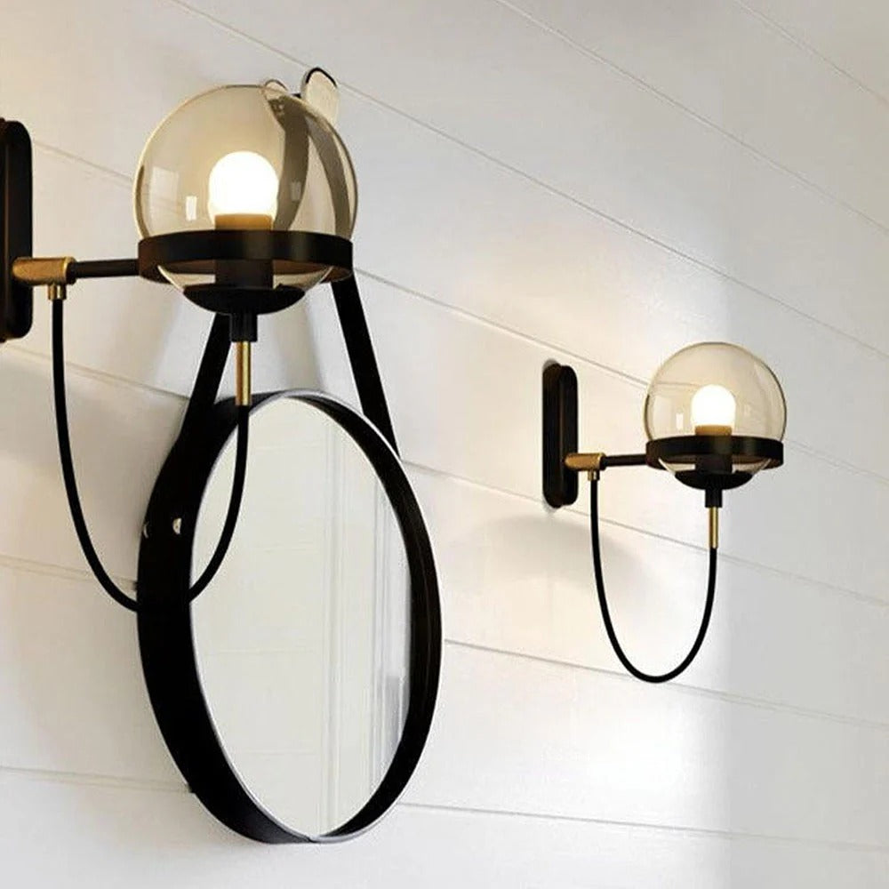 Wall Light Glass Globe Nordic Vintage Style | Soriva