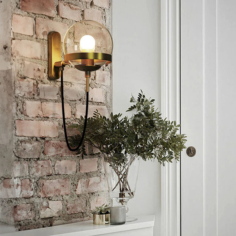 Wall Light Glass Globe Nordic Vintage Style | Soriva
