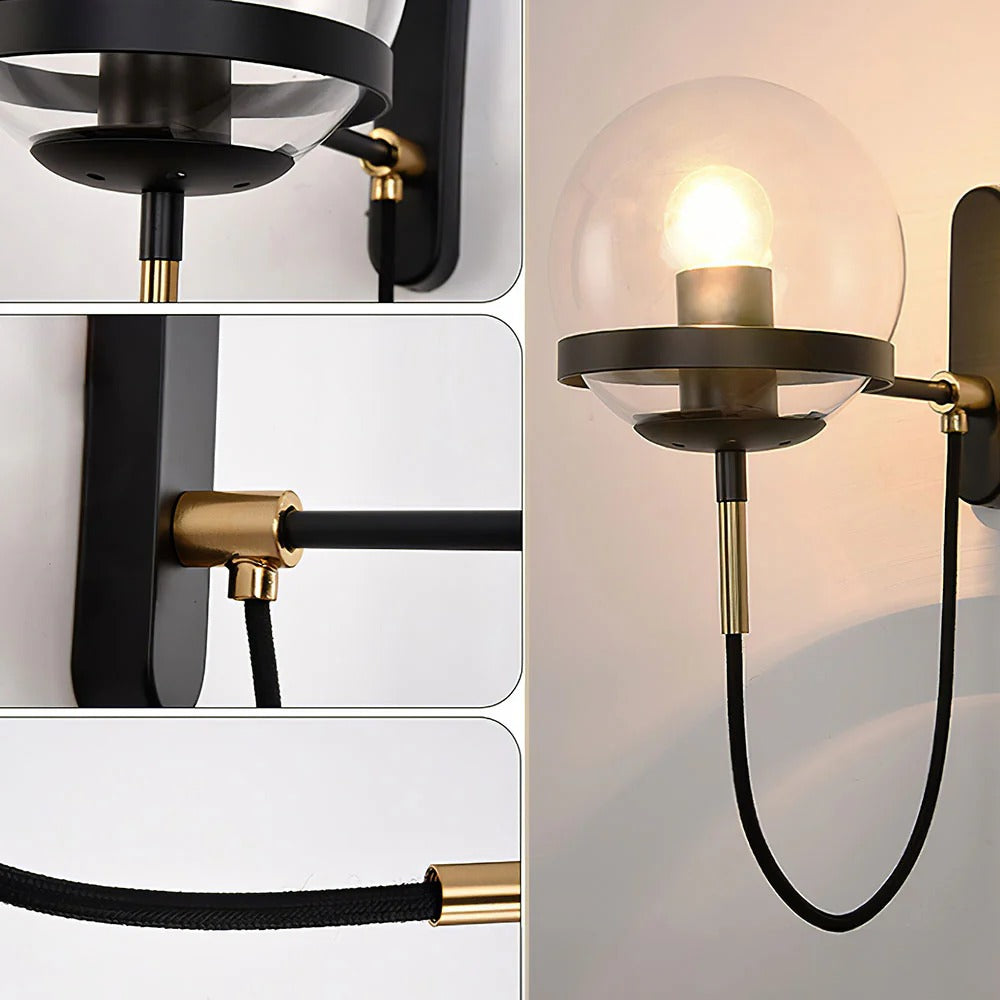 Wall Light Glass Globe Nordic Vintage Style | Soriva