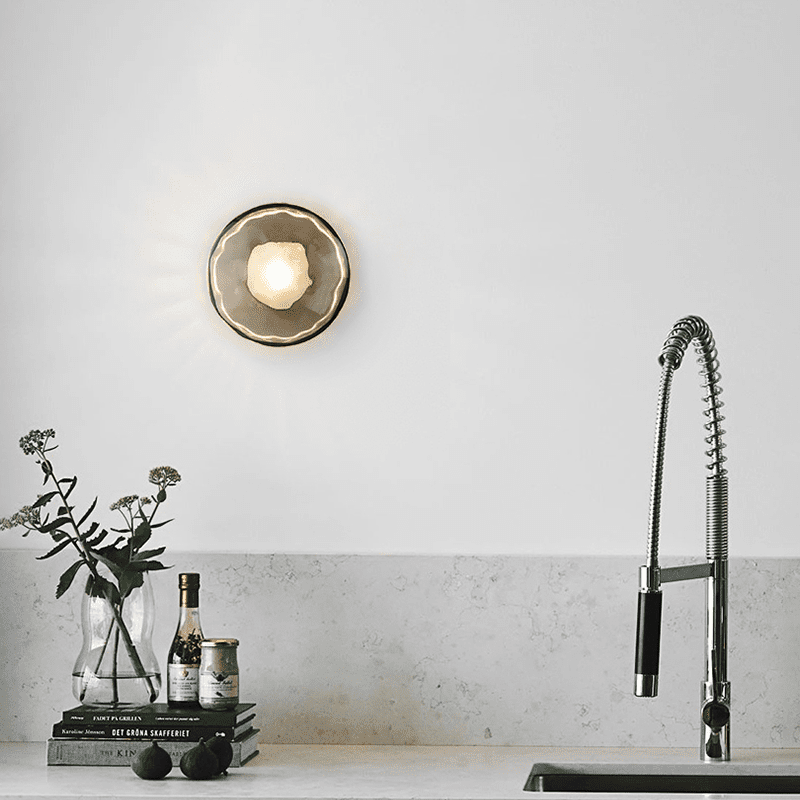 Wall Light Glass Round Nordic Design | Cetora