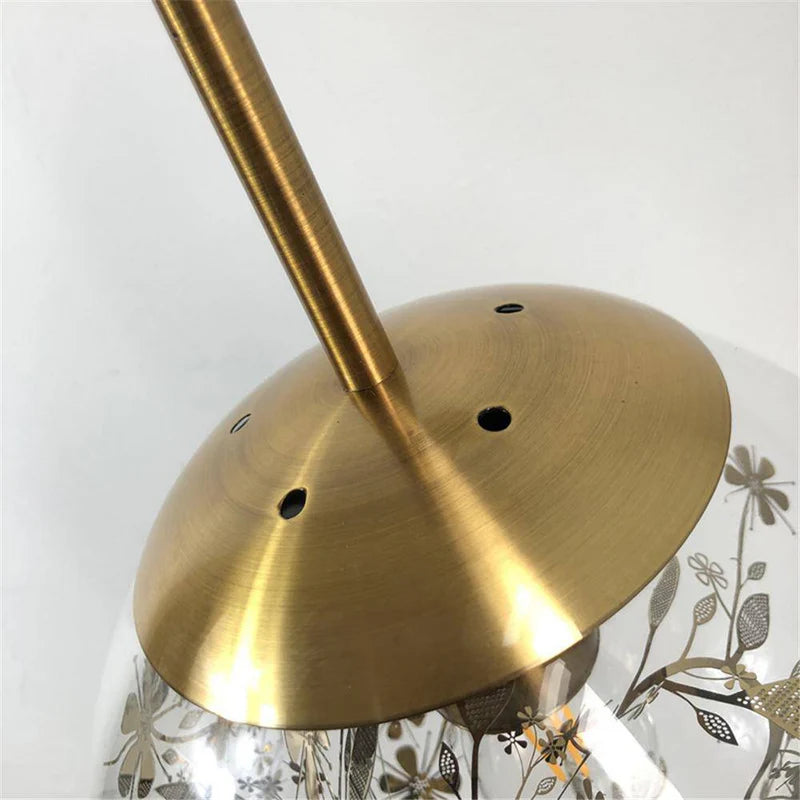 Wall Light Glass Sphere with Gold Leaf Modern Design | Aurivo