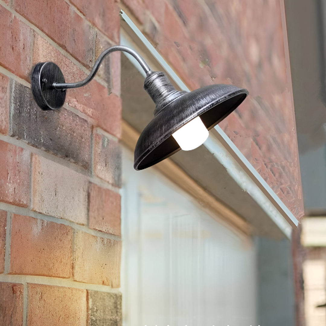 Wall Light Iron Bowl Outdoor Industrial Style | Ardeli