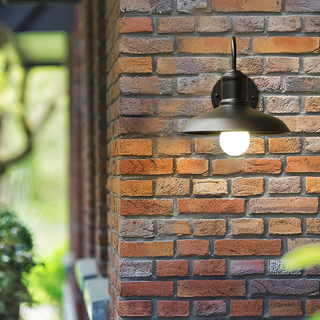 Wall Light Iron Bowl Outdoor Industrial Style | Ardeli