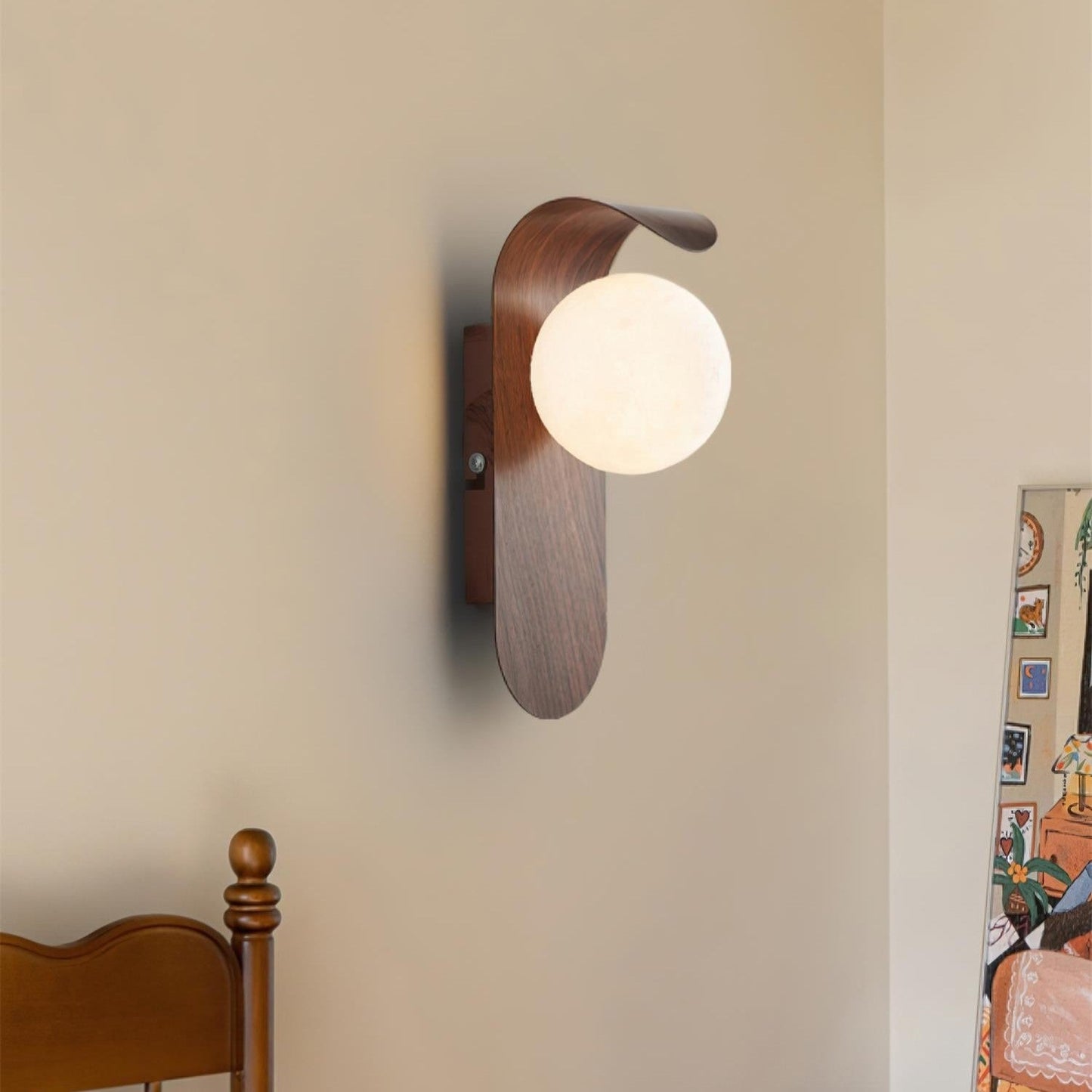 Wall Light Iron Wood Accent Nordic Minimalist | Varein