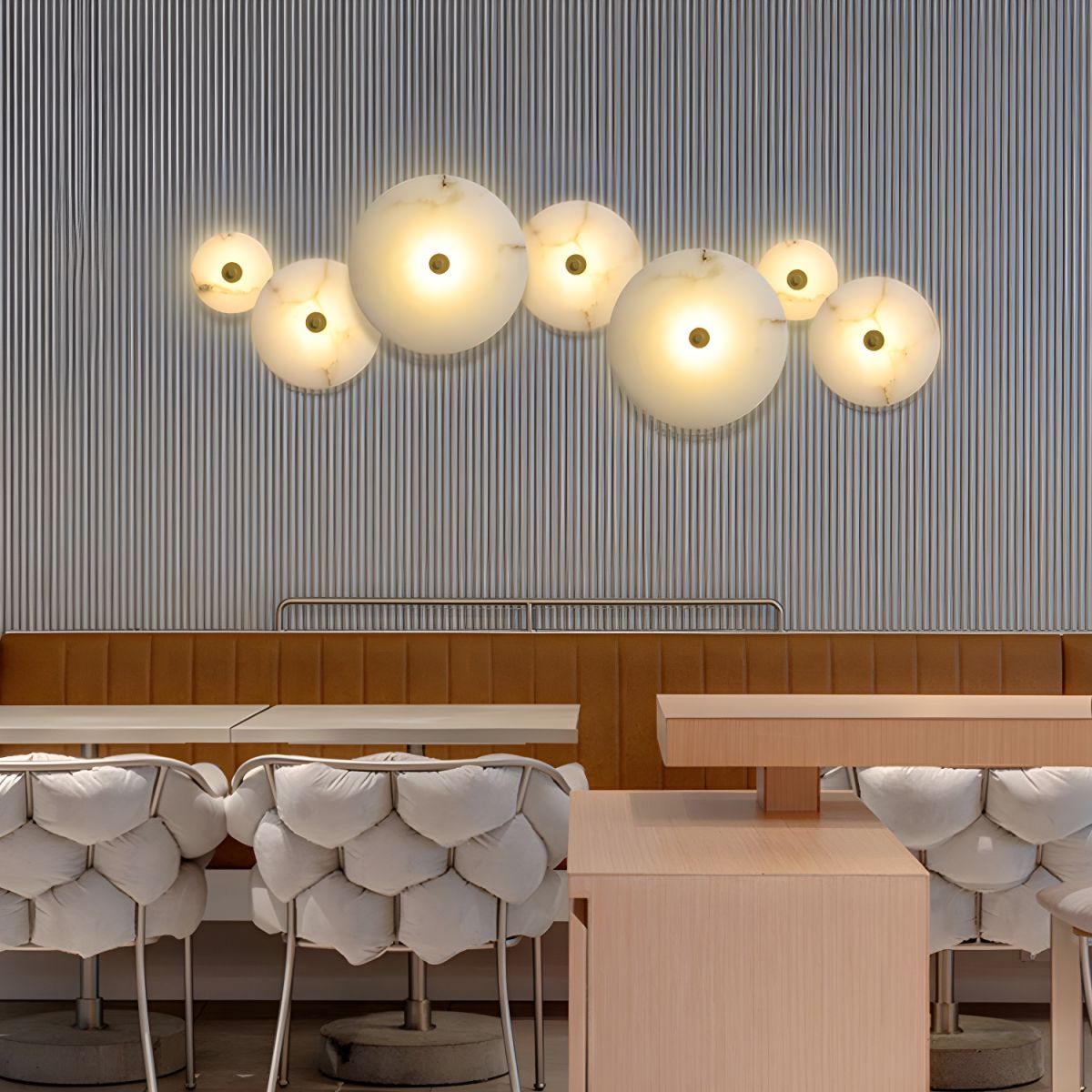 Wall Light Marble Alabaster Modern Round Design | Luniver