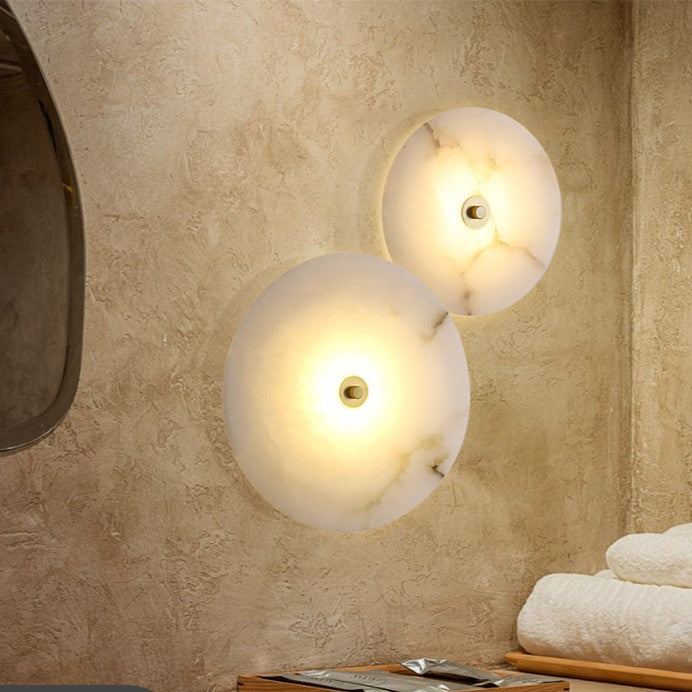 Wall Light Marble Alabaster Modern Round Design | Luniver