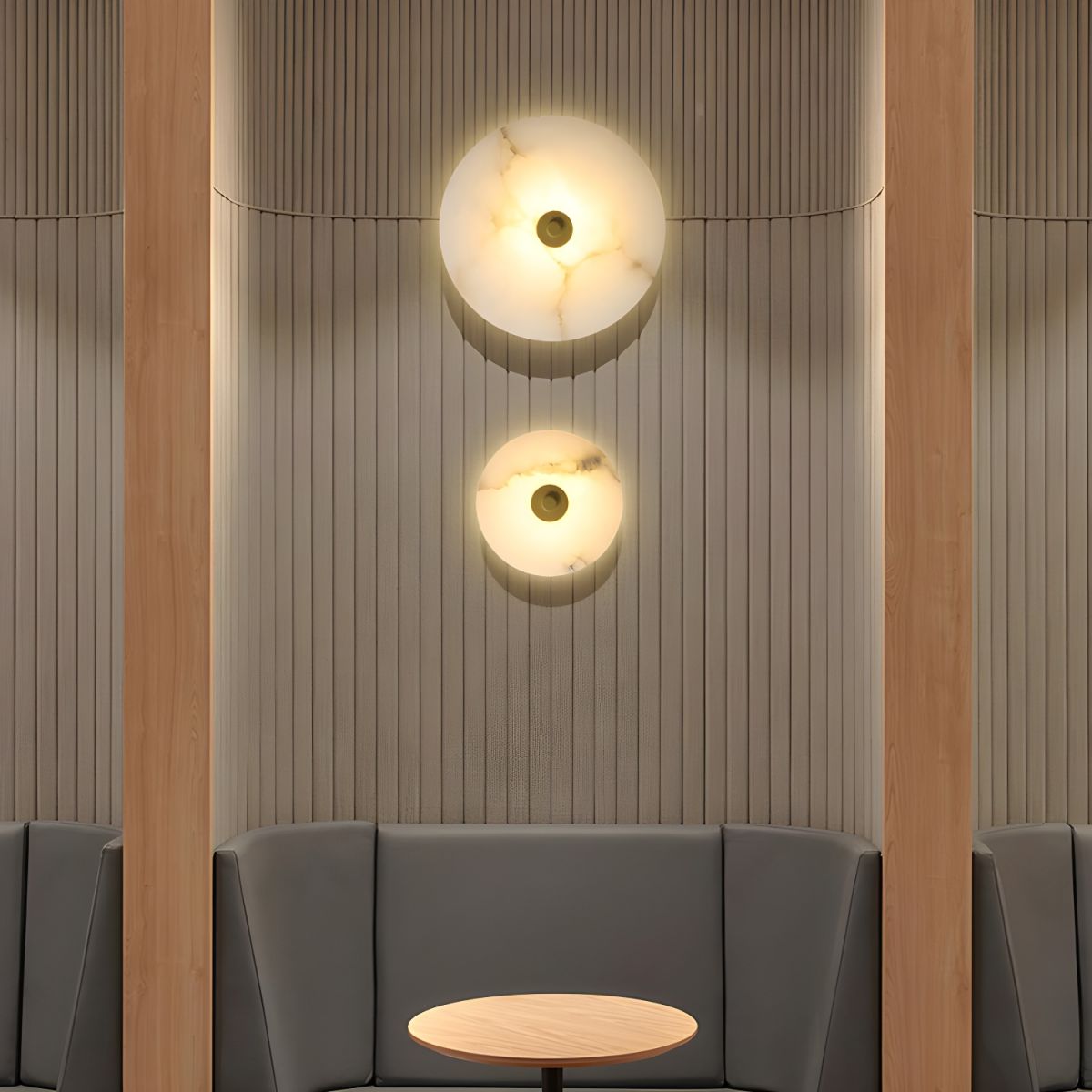Wall Light Marble Alabaster Modern Round Design | Luniver