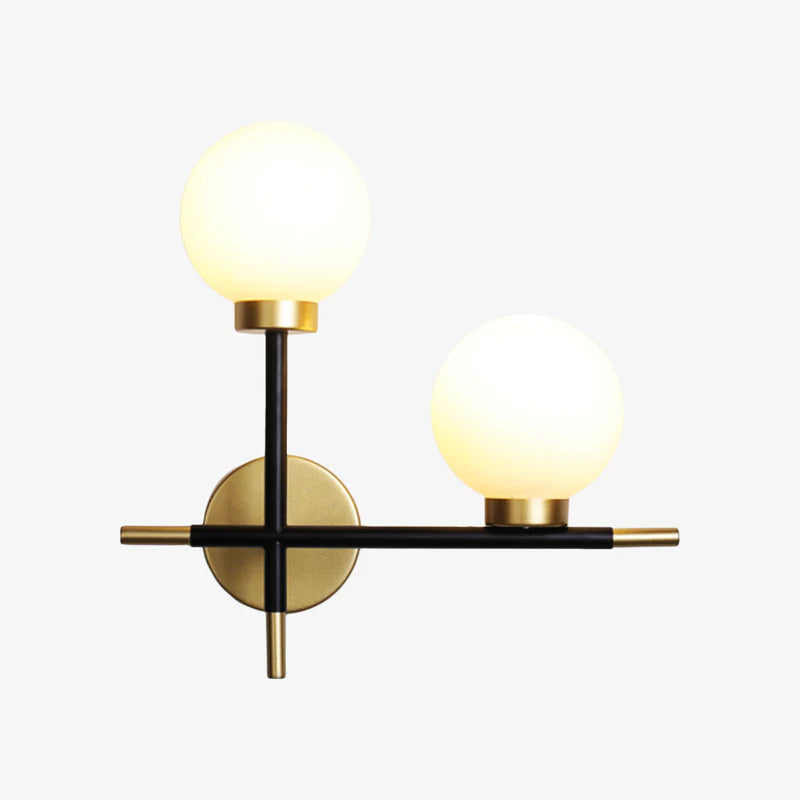 Wall Light Metal Bars Modern Glass Globes | Farello