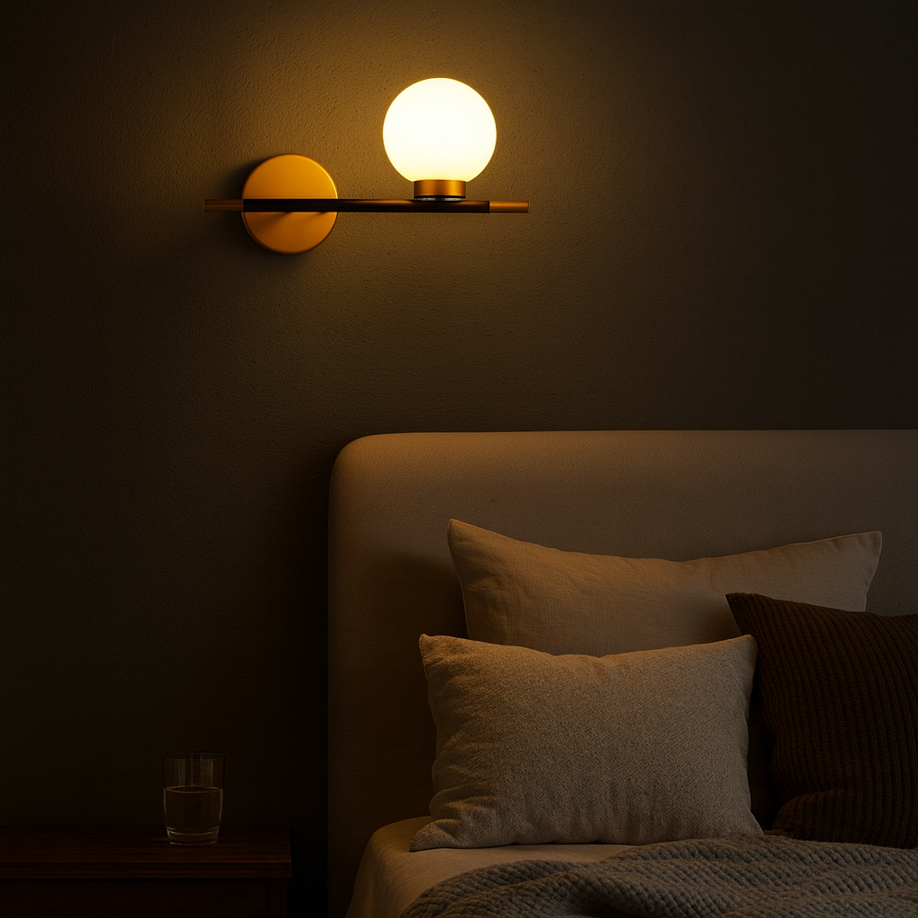 Wall Light Metal Bars Modern Glass Globes | Farello