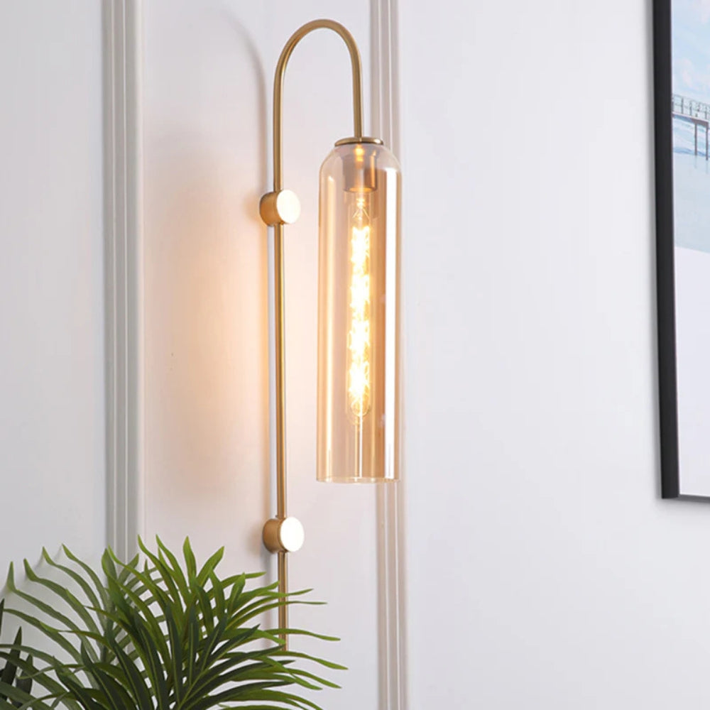 Wall Light Metal Gooseneck with Glass Shade Modern | Ervale