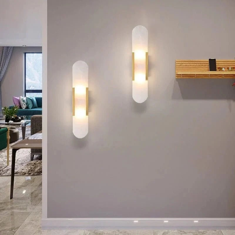 Wall Light Modern Marble Look with Dimmable LED | Crevalo