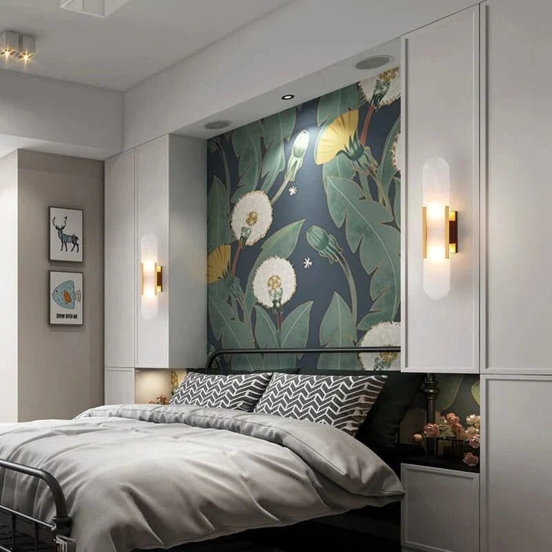 Wall Light Modern Marble Look with Dimmable LED | Crevalo