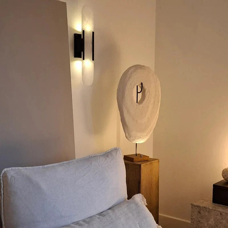 Wall Light Modern Marble Look with Dimmable LED | Crevalo