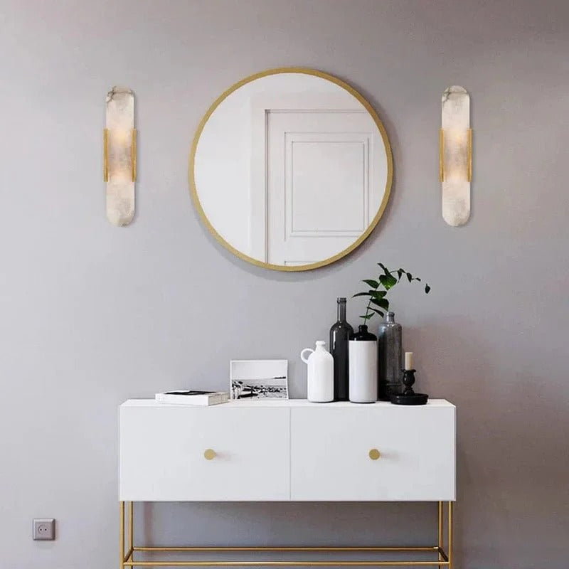 Wall Light Modern Marble Look with Dimmable LED | Crevalo