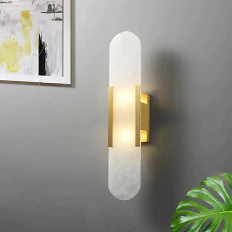 Wall Light Modern Marble Look with Dimmable LED | Crevalo