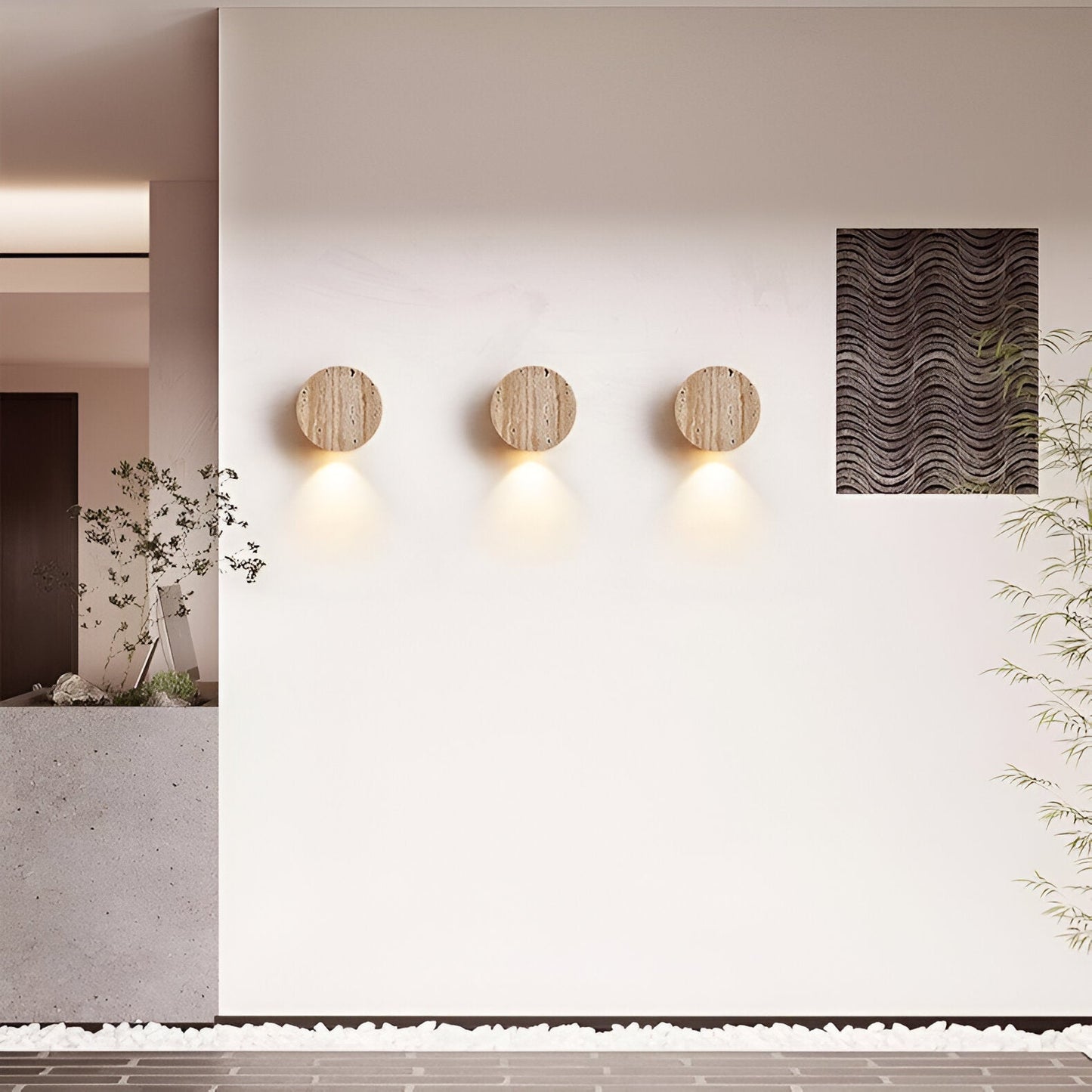 Wall Light Natural Travertine in Wabi Sabi Style | Tynoro