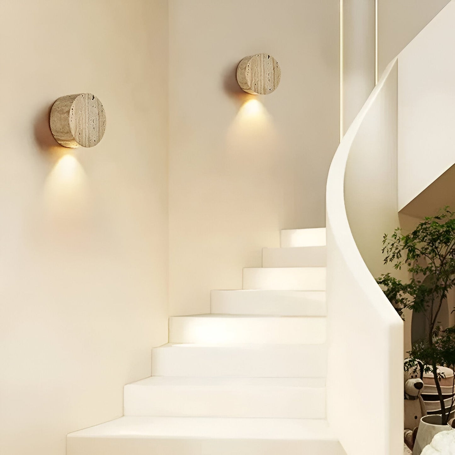 Wall Light Natural Travertine in Wabi Sabi Style | Tynoro
