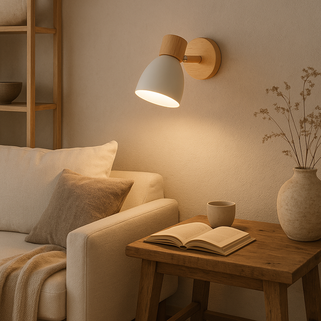 Wall Light Nordic Wooden Compact Switch | Dovira